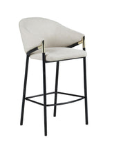 Coaster Chadwick Sloped Arm Bar Stools Beige and Glossy Black (Set of 2) Model 183437